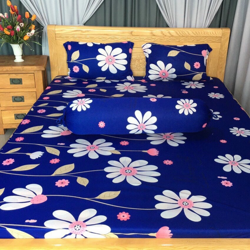 Bộ Drap Thun Hàn Quốc Mát Lạnh cao cấp{ 4 món } nhiều màu