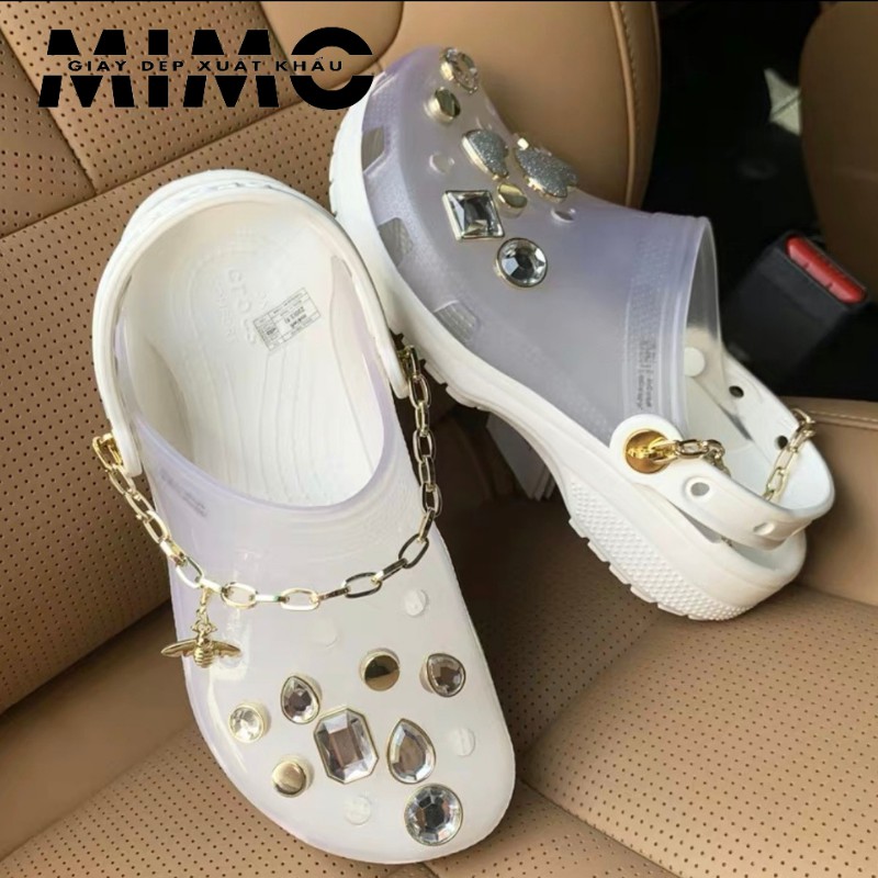 [HOT] Sục nữ, dép cross đính đá đế cao, sục cross đính kèm 16 jibit siêu sang chảnh cho chị em