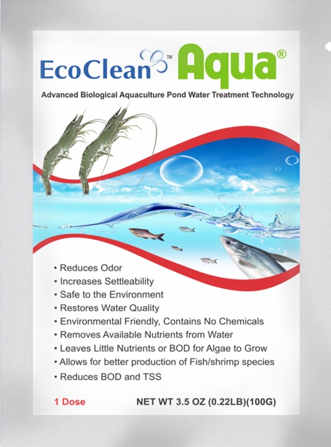 Vi sinh bể cá EcoClean Aqua (USA) - Xử lý tảo, cải thiện nước bể, ao nuôi cá cảnh (100gr/gói)