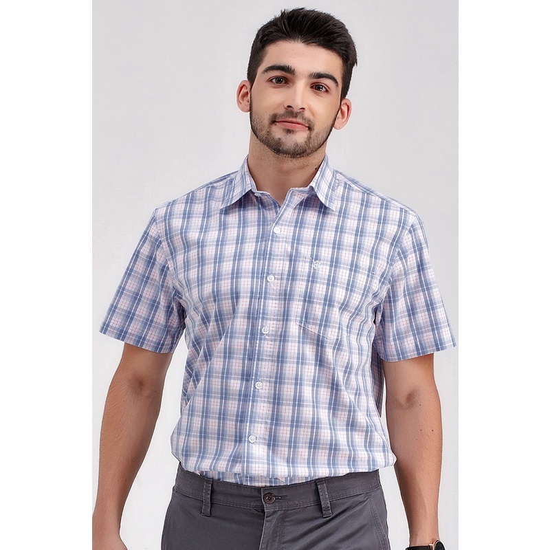 Áo sơ mi tay ngắn caro , thời thượng, lịch lãm, chỉn chu John Henry - WS21SS08T-SC
