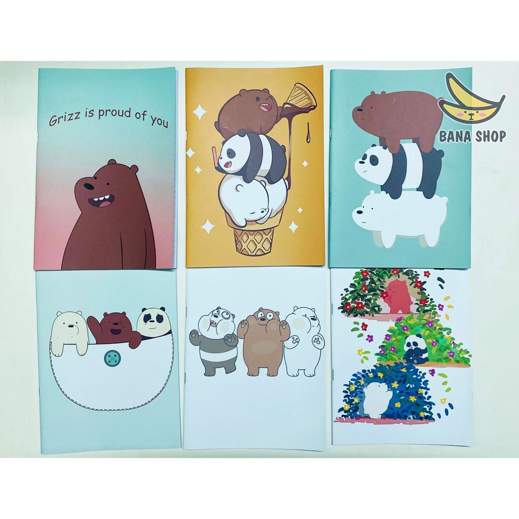 Tập vở viết anh em gấu Chúng tôi đơn giản là gấu bare bear cute