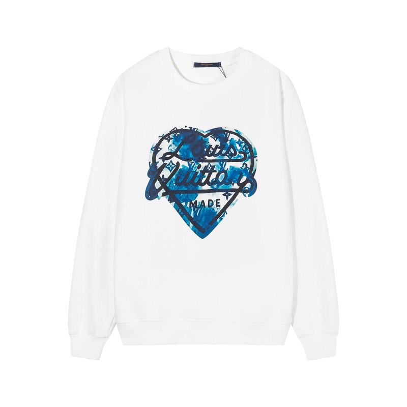 L &amp; V Áo sweater Cổ Tròn Thoải Mái In logo Biểu Tượng graffiti Bắt Mắt Phía Trước Thời Trang Giản Dị