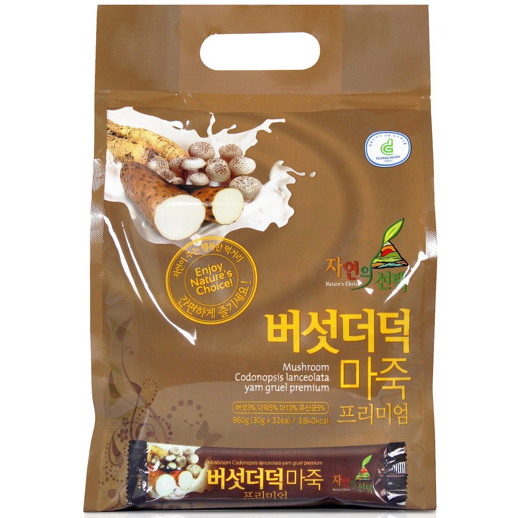 Bột ngũ cốc Hàn Quốc N-Choice nấm và đẳng sâm 960g - bao 32 gói x 30g/gói