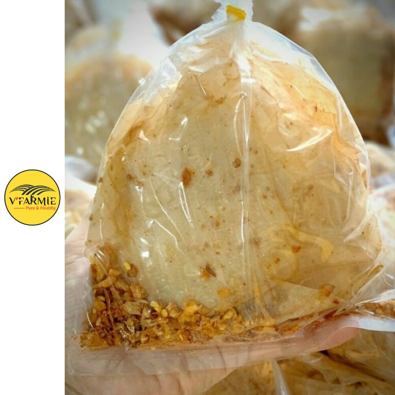 Bánh tráng muối nhuyễn tỏi phi cay