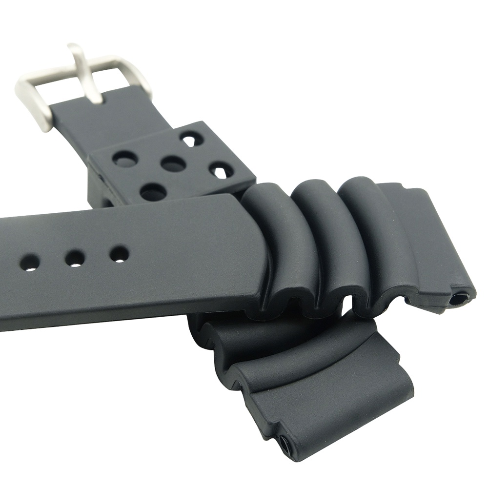 CASIO Bộ Dây Đeo Đồng Hồ Bằng Cao Su Silicon Màu Đen 18 20 22 24 Mm Cho Seiko