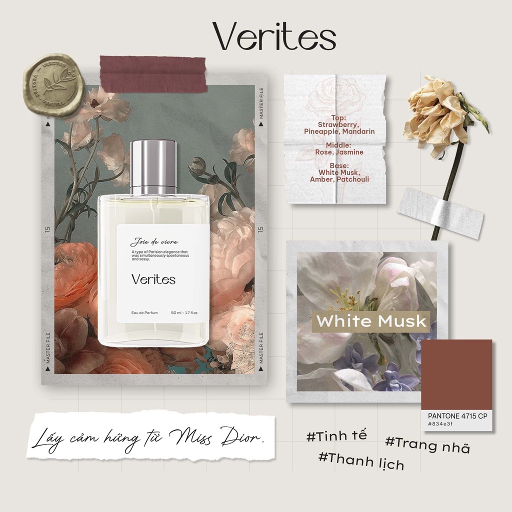 Combo Nước Hoa Đôi Nam Nữ VERITES Sauvage Trail Inspired + Joie De Vivre 50ml x2