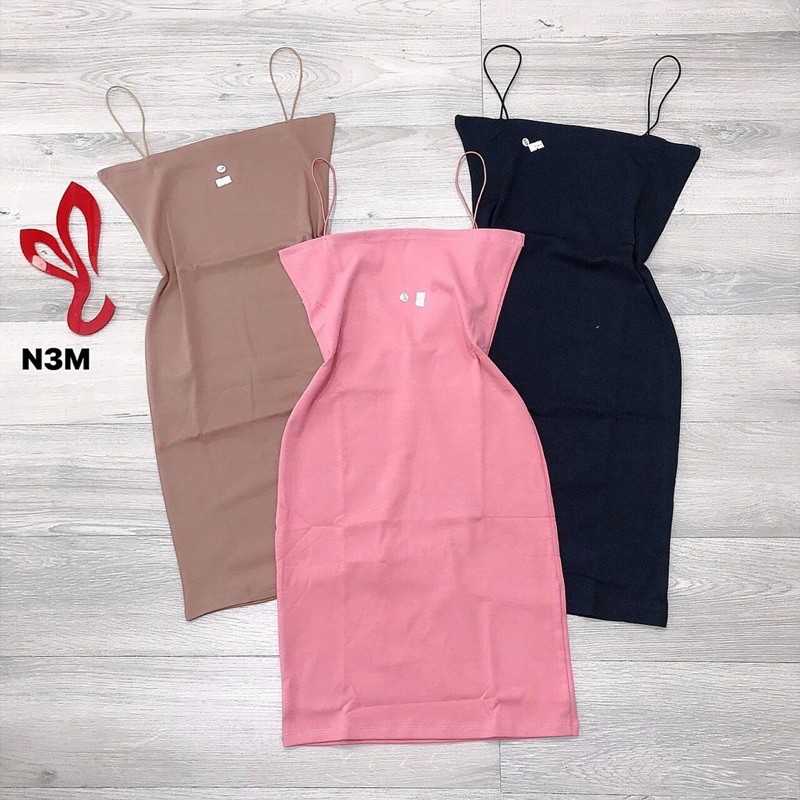 Đầm thun 2 dây ôm body phom ngắn