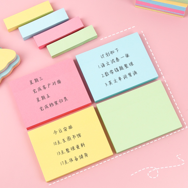 Tập 100 tờ giấy note ghi chú dày mịn Sticky Note 4 màu GN22