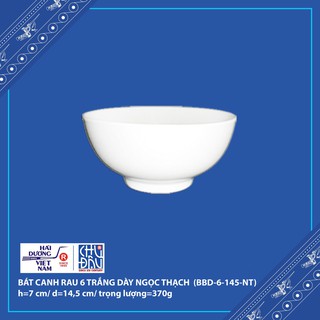 Bát canh rau 6 trắng dày ngọc thạch