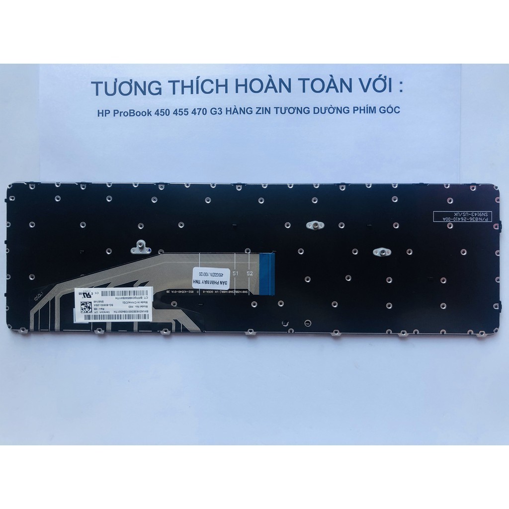 Bàn Phím Laptop HP Probook 450 455 470 G3 Hàng Zin Nhập Khẩu Bảo Hành 12 Tháng Toàn Quốc