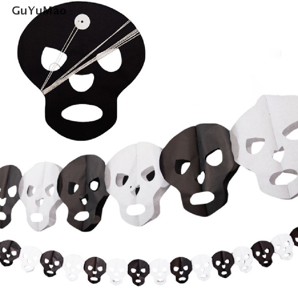 [cxGUYU] 3m Halloween Hanging Garland Bunting Bat Pumpkin Ghosts Spider Paper Banner  PRTA