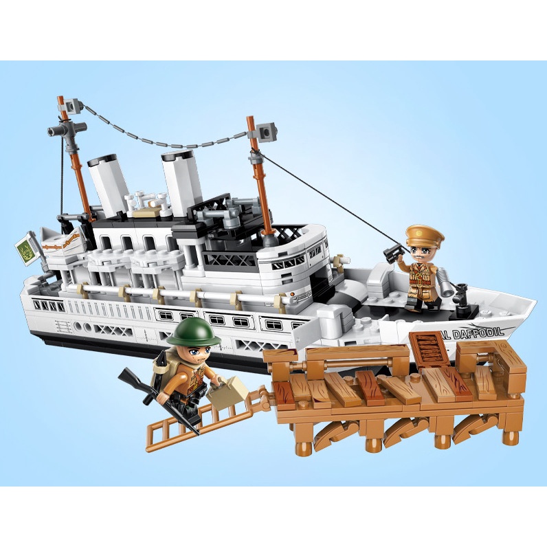 Bộ 455 Mô Hình Tàu Thuyền MOC WW2 Royal Daffodil