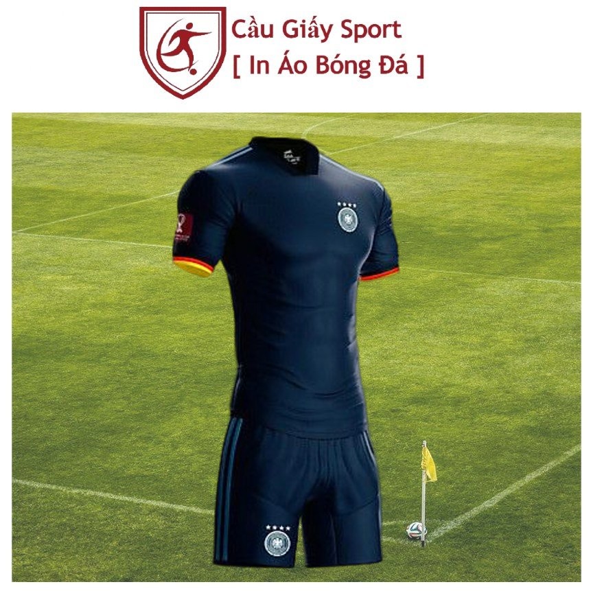 Bộ Quần Áo Bóng Đá Đội Tuyển Đức Đen Thun Thái