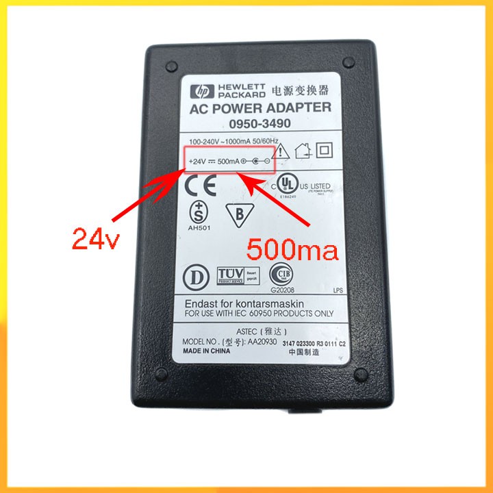 Bộ đổi nguồn máy in Hp 24v 500ma