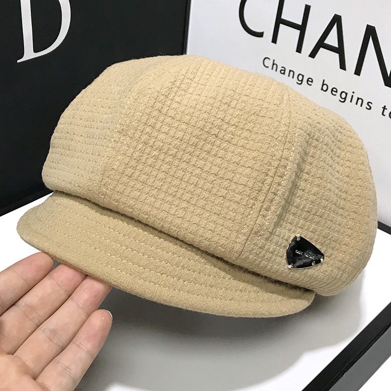 Mũ Beret Vành Ngắn Màu Đen Phong Cách Anh Quốc Thời Trang Mùa Thu Cho Nữ