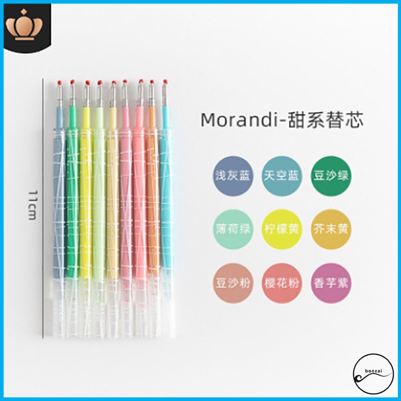 Ruột bút gel MORANDI (Bộ 9 ngòi) nhiều màu