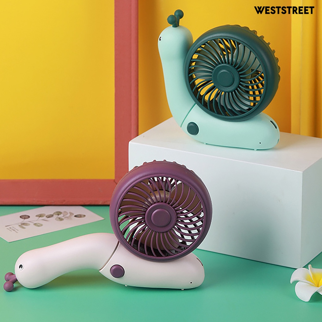 Quạt Làm Mát Mini Cầm Tay Hình Ốc Sên Hoạt Hình Sạc USB Không Gây Ồn Cho Văn Phòng