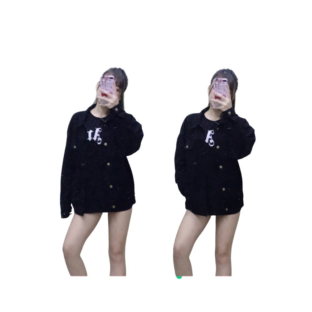HCMÁo Khoác Jean nam Unisex Màu Đen Huyền Thoại _ AKKN02️