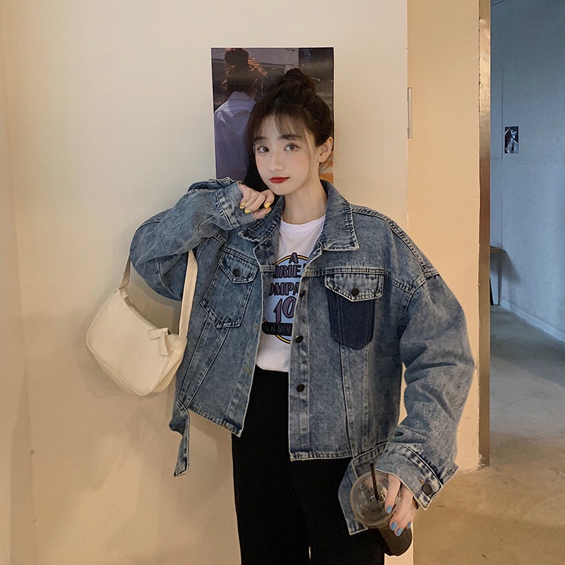 Áo Khoác Jean Lửng Thời Trang Dành Cho Nữ