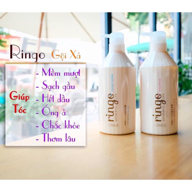 ( Tặng tinh dầu Fraicheur chính hãng) Bộ gội xả Ringo 750ml X 2