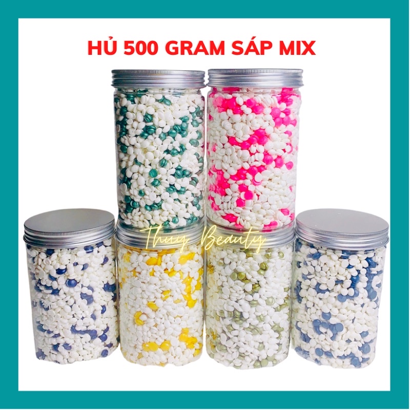 [Hủ 500 Gram] Sáp Wax Lông Nóng Mix Nhũ Hạt Đậu Hard Beans ⚡FREESHIP + TẶNG QUE⚡ wax nách, râu, body, tay chân