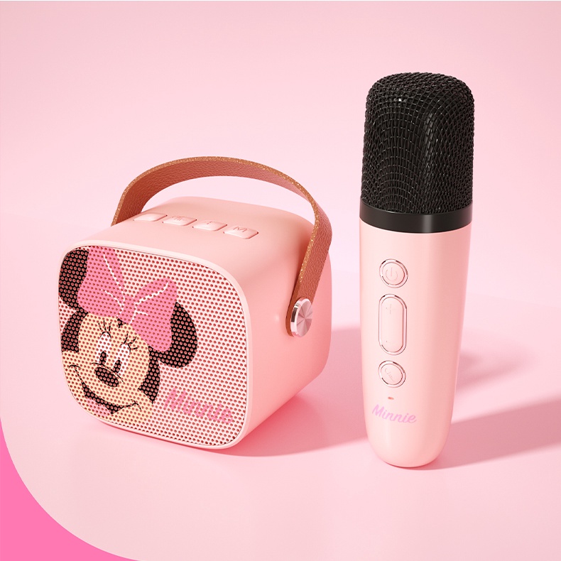 Bộ loa mic mini NUTEK.COM MK255 hát karaoke Disney, dung lượng 2000 mAh, kết nối không dây