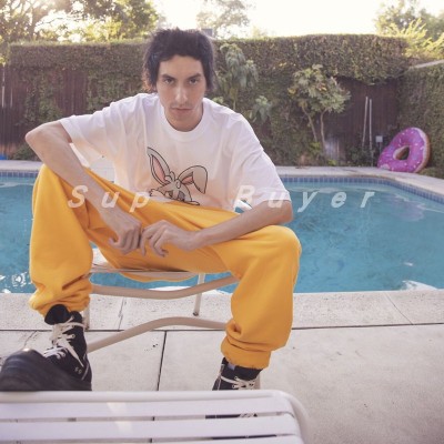 Drew House Justin Bieber The Smiley Tusky Rabbit In Loose Short-sleeved T-shirt couple