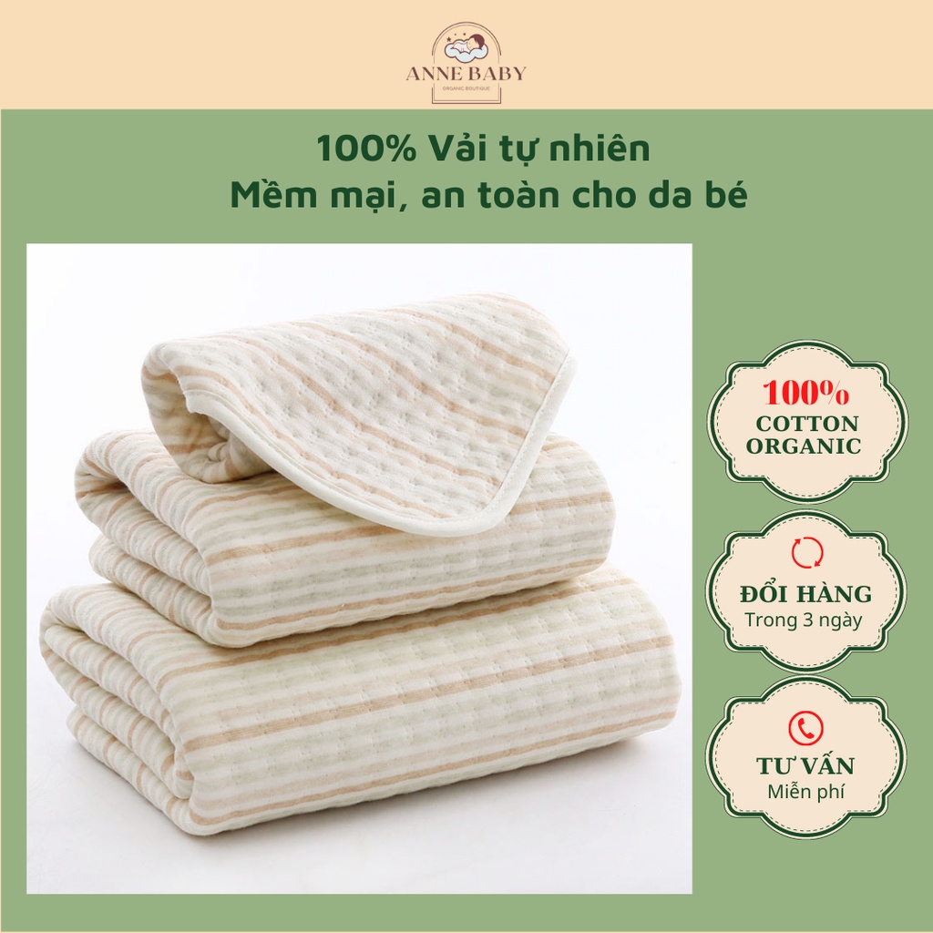 Tấm Lót Chống Thấm Cho Bé 70x120cm Cotton Organic Giặt Được, Miếng Lót Chống Thấm Cho Bé Sơ Sinh Hữu Cơ Tự Nhiên