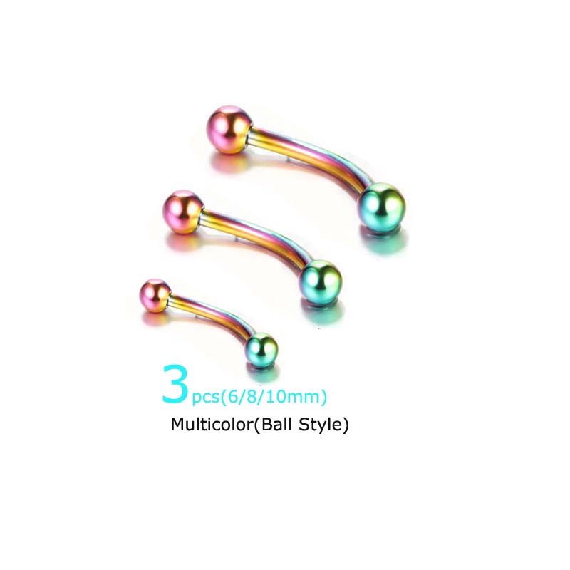 Set 3 Khuyên Xỏ Lông Mày Bằng Thép Không Gỉ 20Gauge