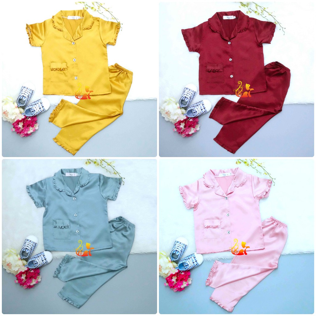 [NHẬP KIDTET hoàn 15% xu đơn 150k] Đồ Bộ Pijama Phi &quot;Lụa Bèo&quot; Quần Dài Cho Bé - Từ 12kg - 42kg