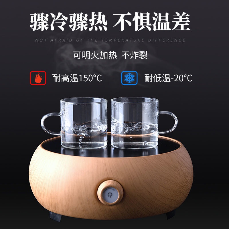 Cốc Trà Sữa Cà Phê Bằng Thủy Tinh Dày Chịu Nhiệt Độ Cao Chống Nổ Hình Hoa Hồng