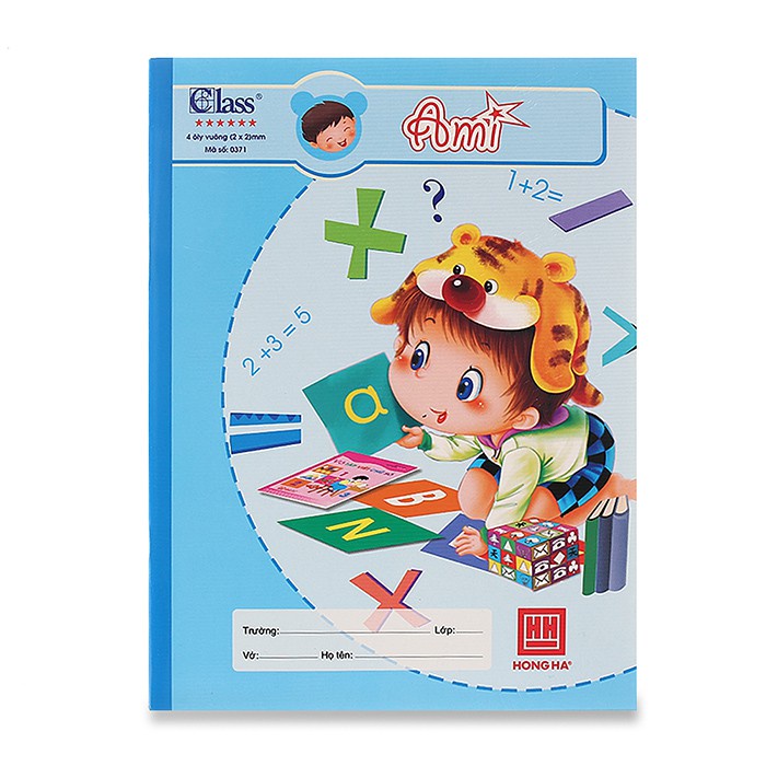 Tập 4 ô ly 96 trang định lượng 100gsm Hồng Hà Class Ami - MS: 0371