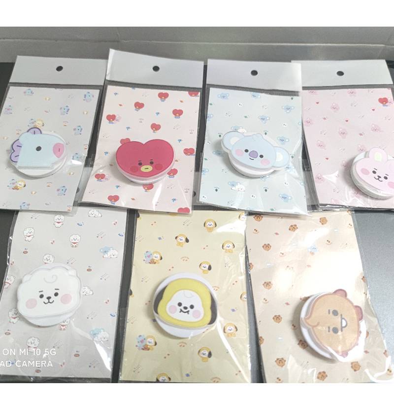 KPOP BTS BT21 Giá Đỡ Chống Lưng Cho Phụ Kiện pop Điện Thoại Tai Nghe Bluetooth Airpod Airpods i12 Iphone Pin Dự Phòng Popsocket CHIMMY COOKY KOYA MANG RJ SHOOKY TATA