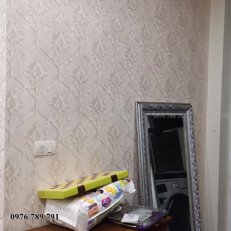 Giấy Dán Tường 3d Hoa Văn Nổi Phong Cách Châu Âu Cho Phòng Ngủ Lụa Không Keo Khổ 53cm Nhiều Mẫu Lựa Chọn