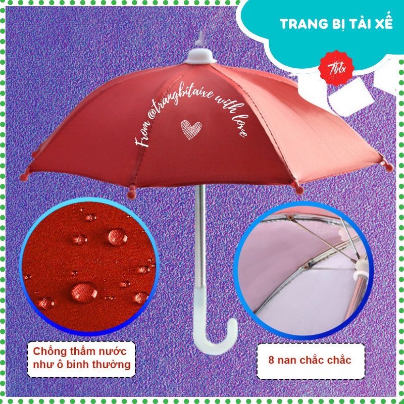 Ô dù mini che mưa che nắng cho điện thoại đi xe máy nhỏ xinh cực ấn tượng rất phù hợp cho các bác tài xế grab,bee - OMN