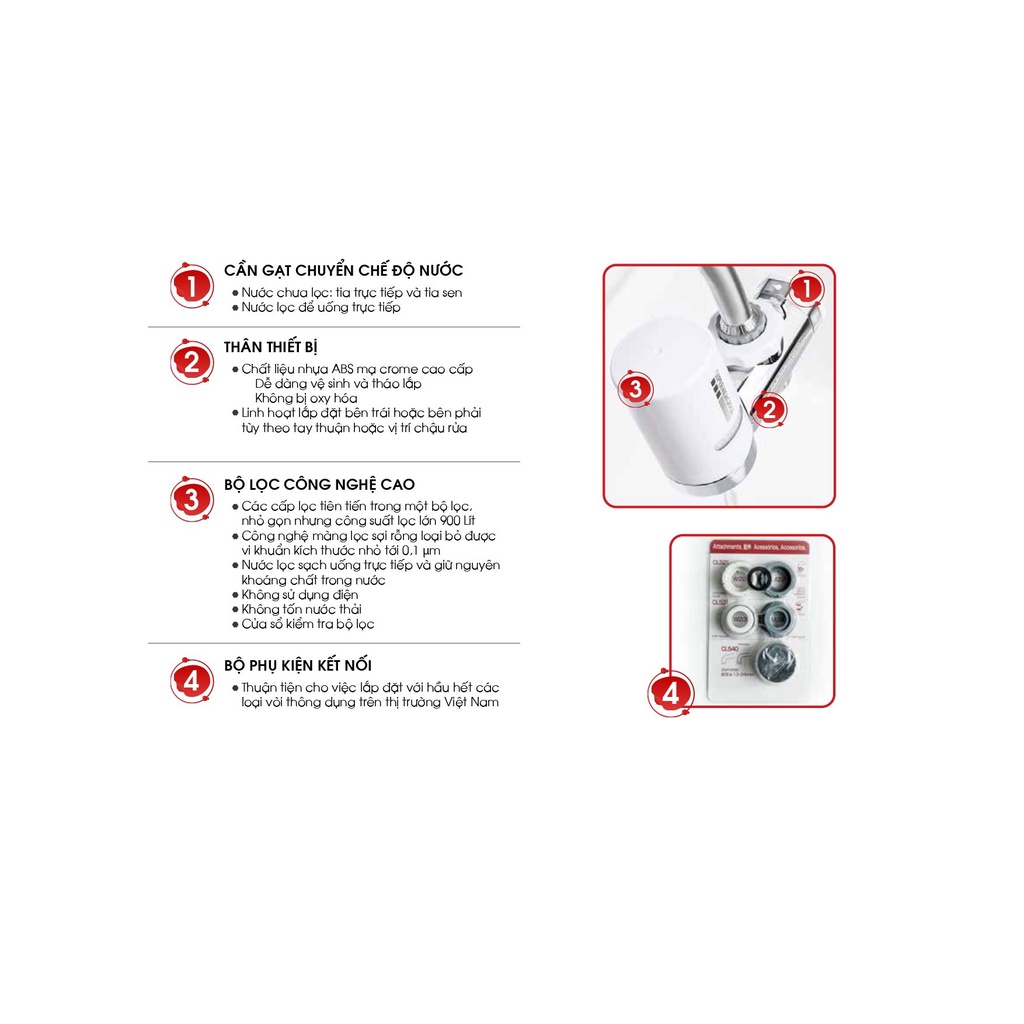 Máy lọc nước gắn vòi Cleansui EF201 - Sản xuất tại Nhật Bản - Hàng chính hãng