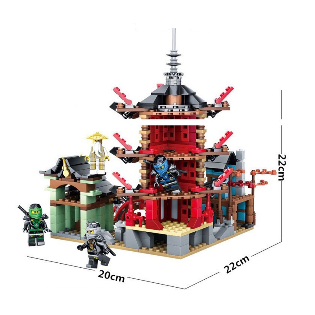 Bộ Đồ Chơi Lắp Ráp Mô Hình Ninja Ngồi Đền Huyền Thoại Kèm 6 Nhân Vật Ninjago Sấm Sét Lemoshop , đồ chơi cho bé 76013