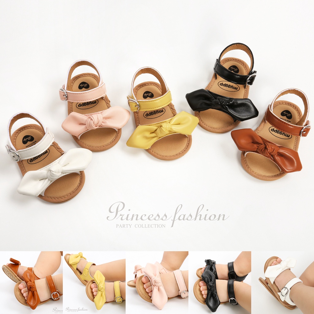 Giày sandal đính nơ chống trượt thời trang dành cho bé tập đi