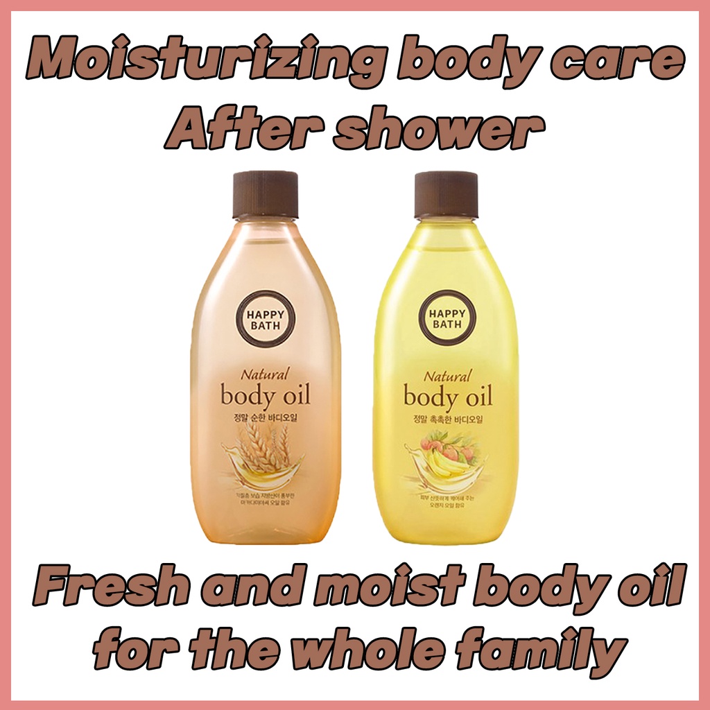 Dầu dưỡng thể 2 loại (250ml) Happy Bath Body Oil chăm sóc cơ thể mỹ phẩm Hàn Quốc tùy chọn | BigBuy360 - bigbuy360.vn