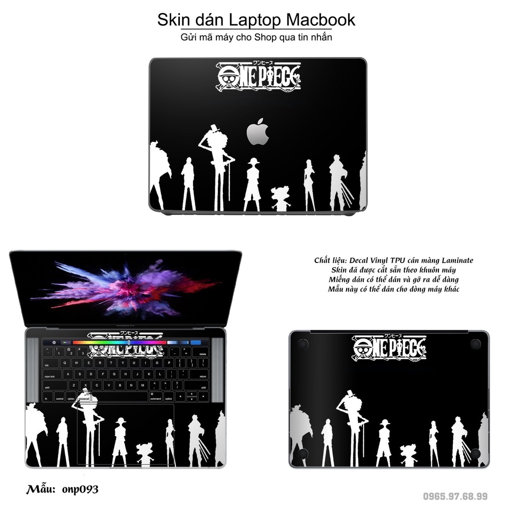 Skin dán Macbook mẫu One Piece (đã cắt sẵn, inbox mã máy cho shop)