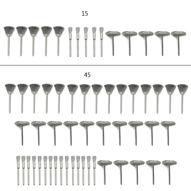 Bộ 15 / 45 Bánh Xe Đánh Bóng Kim Loại Bằng Thép Không Gỉ