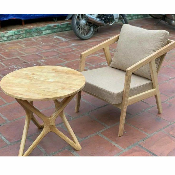 (Bán Lẻ) Ghế Sofa Đơn Khung Gỗ Sồi Kèm Đệm