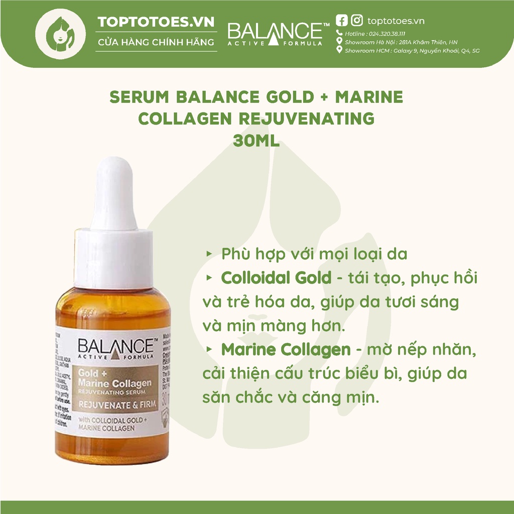 Serum trẻ hóa và tái tạo da Balance Gold + Marine Collagen Rejuvenating 30ml