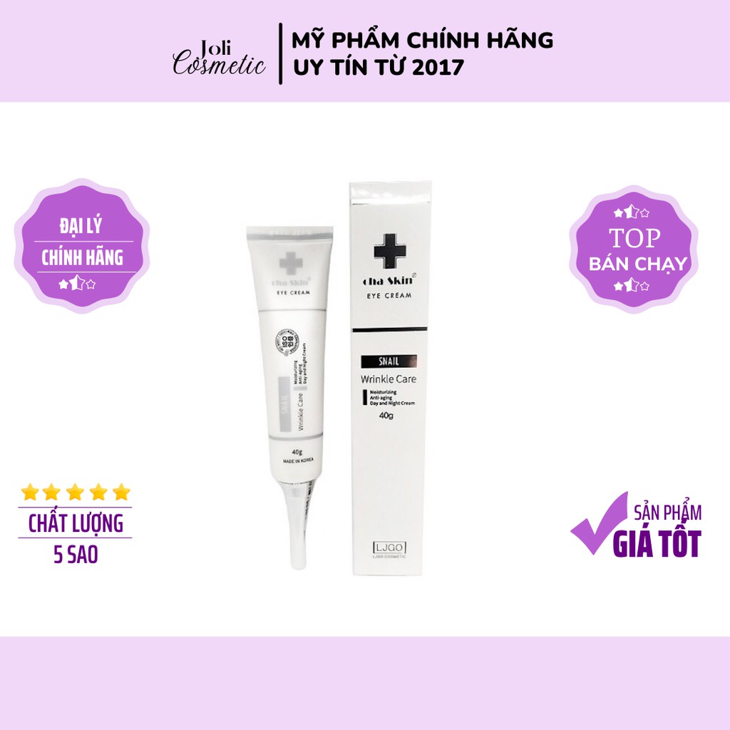 Kem Mắt Ốc Sên Cha-Skin Snail Eye Cream nguồn gốc Hàn Quốc hàng chính hãng Jolicosmetic