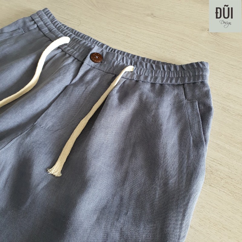 Quần đũi nam cạp chun short ghi