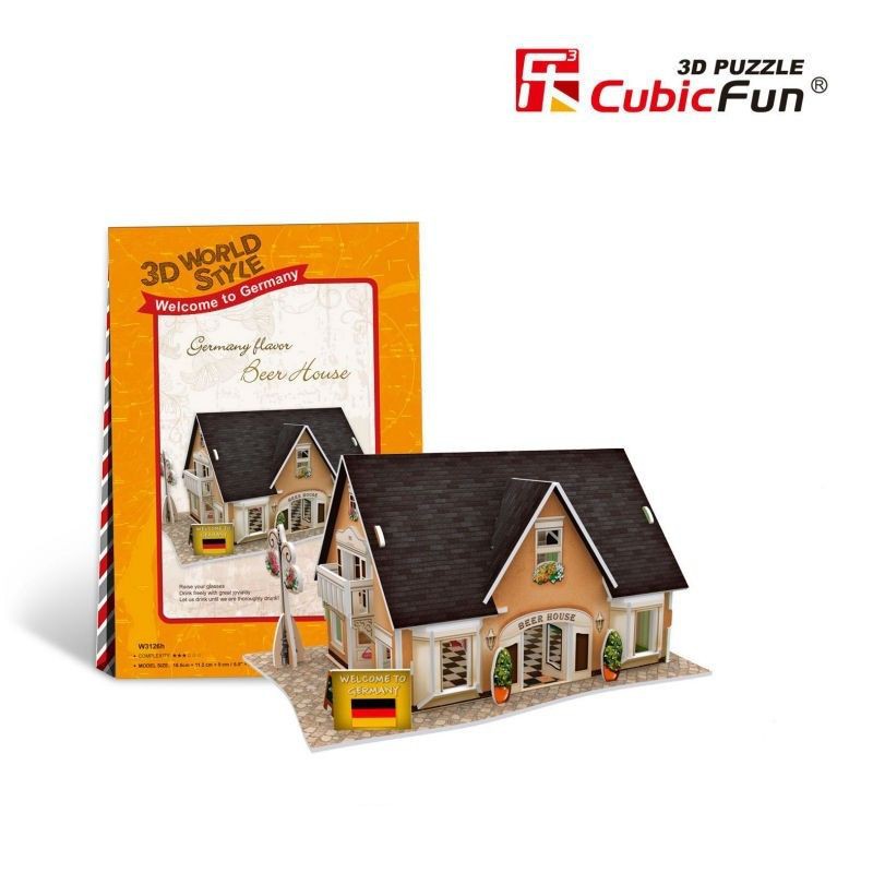 Mô hình giấy 3D CubicFun - Bộ nhà truyền thống Đức -Beer House- W3126h