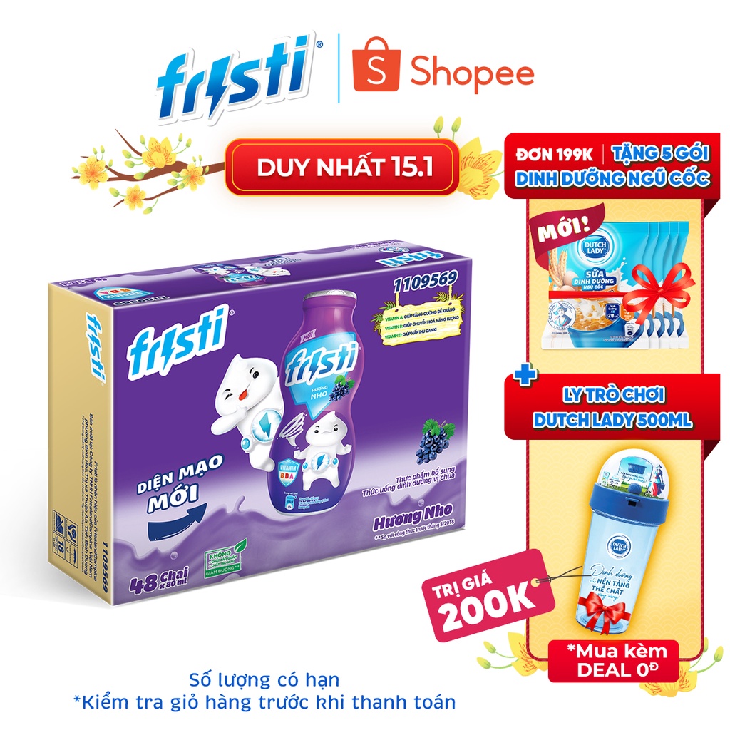 Thùng Fristi Hương Nho 48x80ml