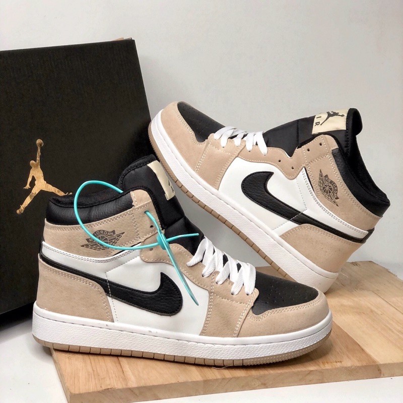 ✔️GIÀY AIR JORDAN CỔ CAO NAM NỮ NÂU- TRẮNG