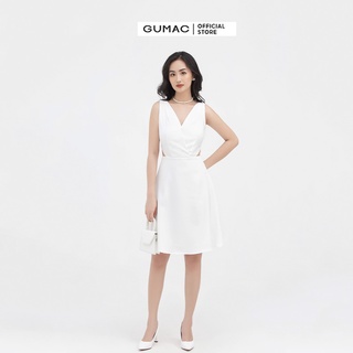Đầm nữ cổ V khoét eo mẫu mới GUMAC DB858