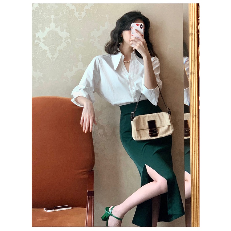Chân Váy Chữ A Lưng Cao Màu Sắc Vintage Quyến Rũ Cho Nữ | BigBuy360 - bigbuy360.vn
